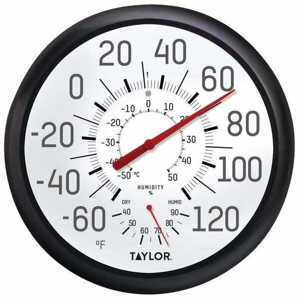 Taylor Fahrenheit & Celsius Analog -60 To 120 F, -50 to 50 C Hygrometer & Thermometer 6712N
